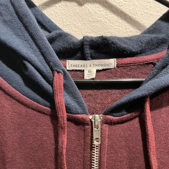 *Last Chance*  NWOT | Threads 4 Thought Triblend Zip Fleece Hoodie | xl - Picture 3 of 6